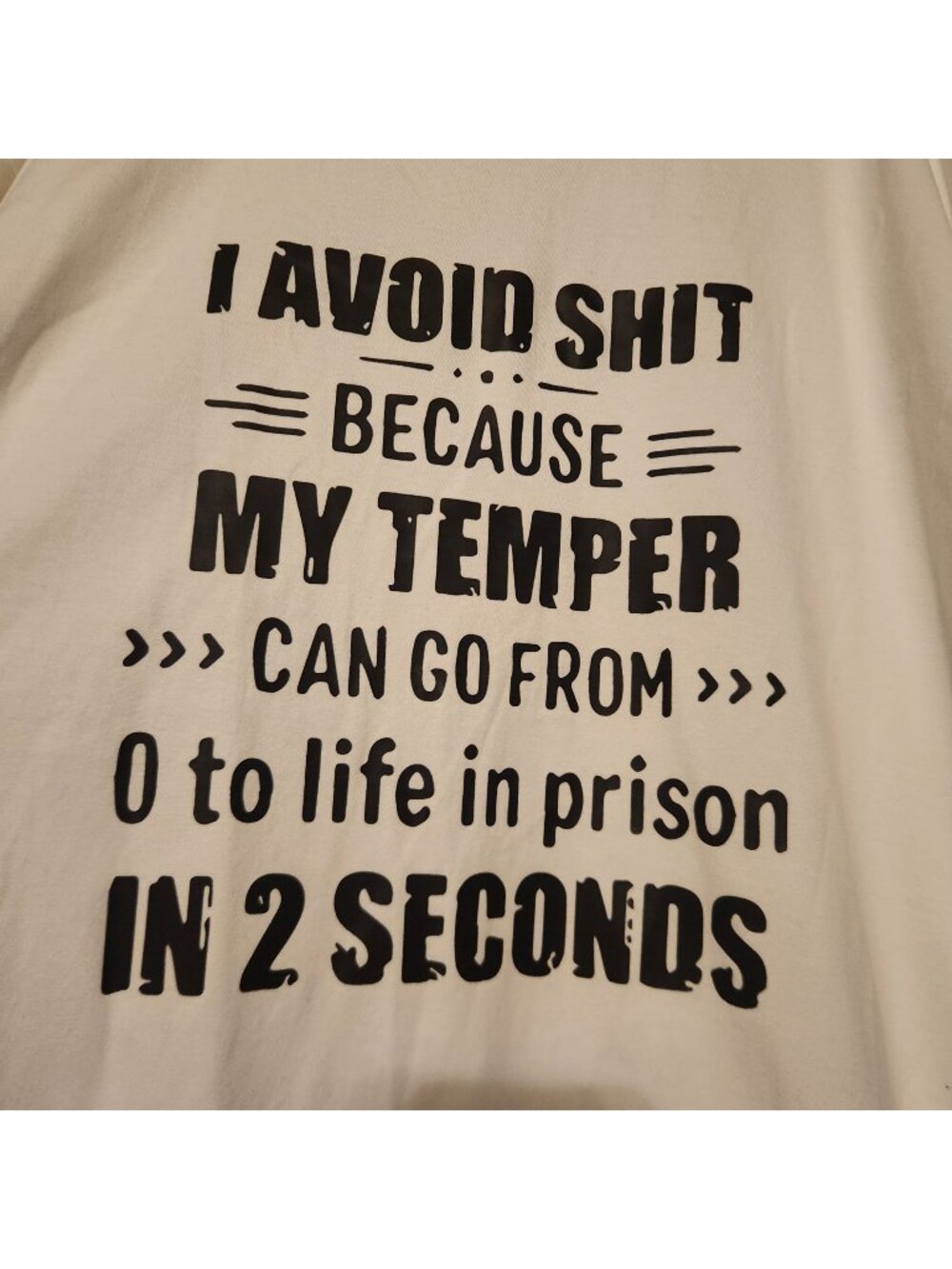 New Novelty Short Sleeve T-shirt Temper Attitude Prison